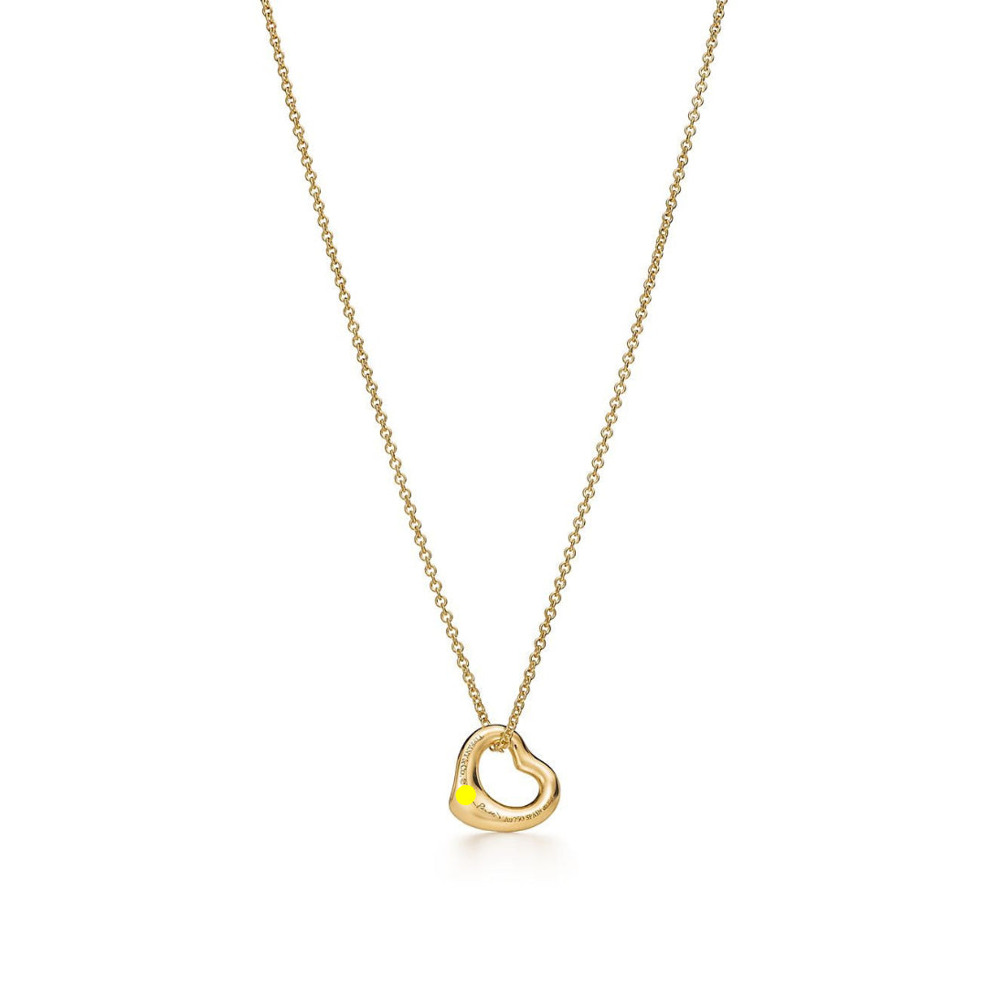 Elsa Peretti Heart Pendant Yellow Gold Full Diamonds
