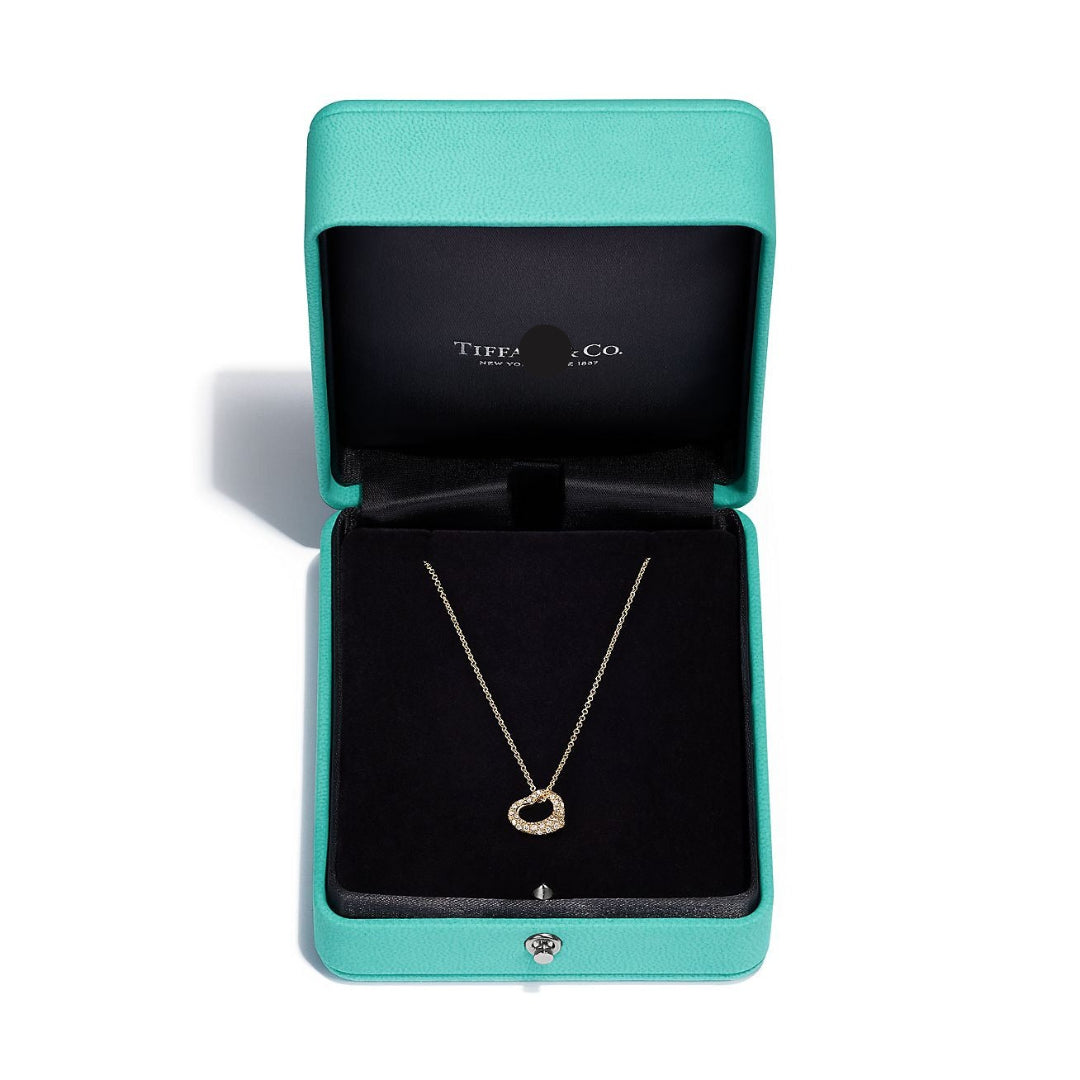Elsa Peretti Heart Pendant Yellow Gold Full Diamonds