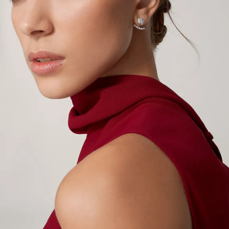 Etincelle Cluster Diamond Earrings White Gold
