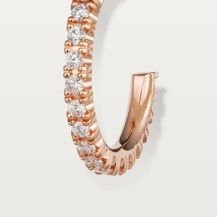 Etincelle Mini Diamond Hoop Earrings Refined Rose Gold Shine