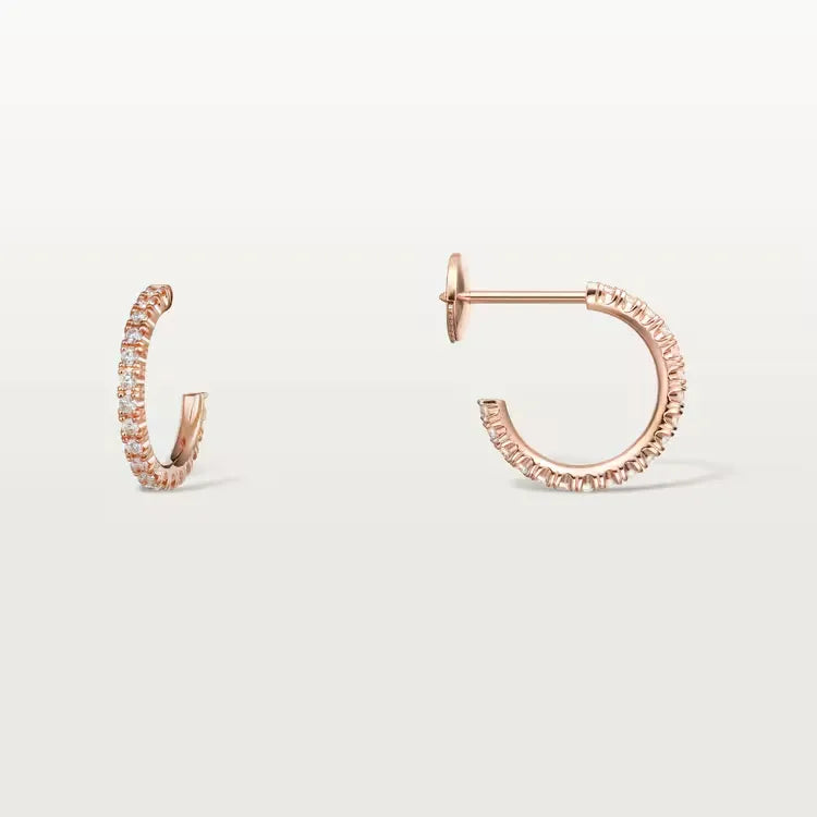 Etincelle Mini Diamond Hoop Earrings Refined Rose Gold Shine