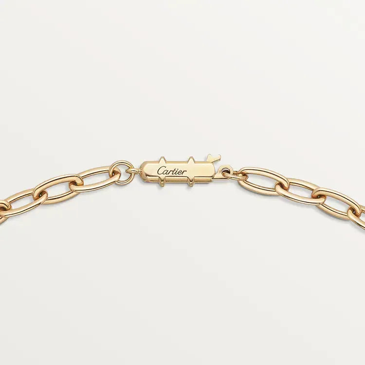 Gold Chain Necklace With Nail Circle Pendant