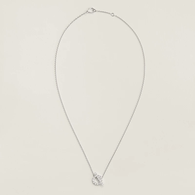 Initial Letter Pendant Necklace White Gold