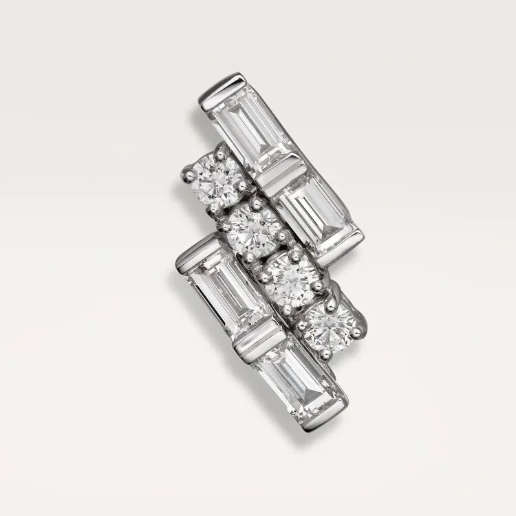 Geometric Cluster Earrings in White Gold Vermeil
