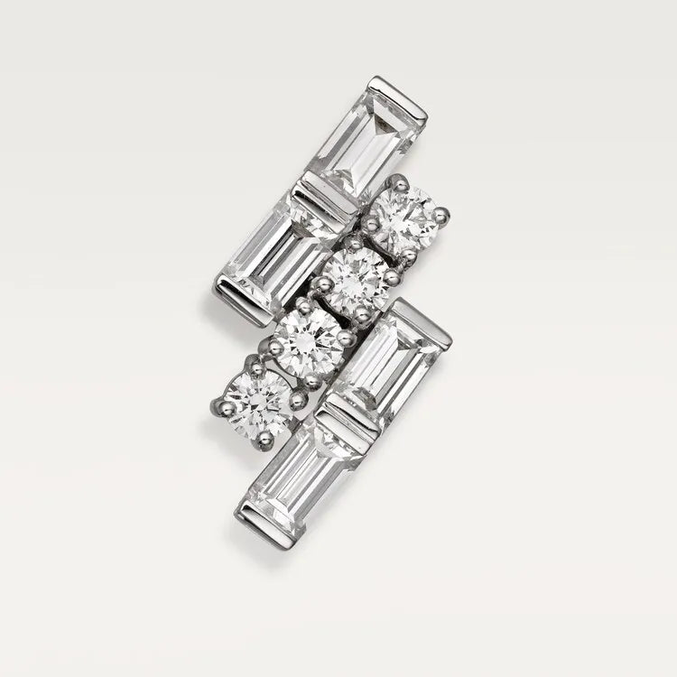 Geometric Cluster Earrings in White Gold Vermeil