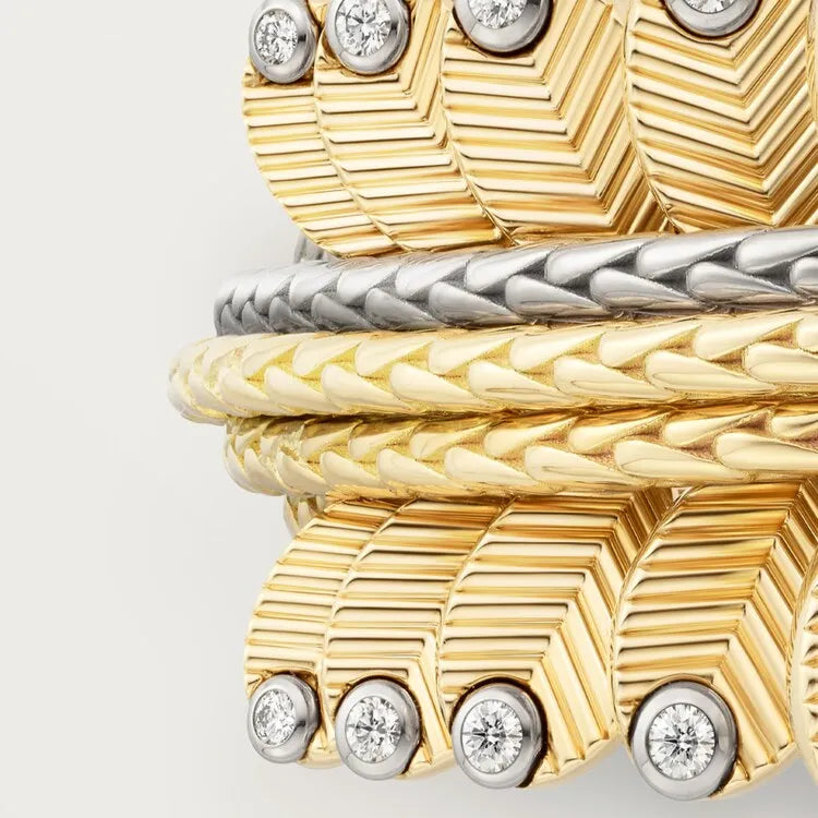 Grain De Cafe Bracelet Yellow Gold Vermeil Diamond Accent