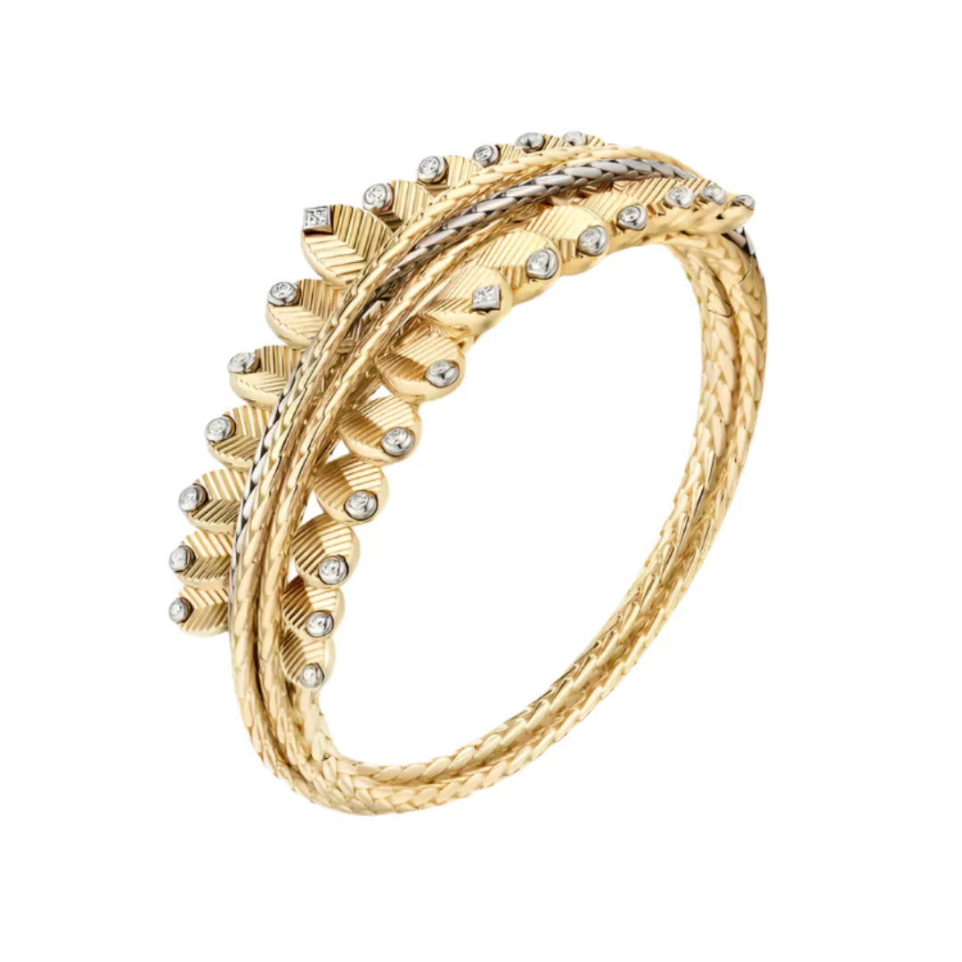 Grain De Cafe Bracelet Yellow Gold Vermeil Diamond Accent