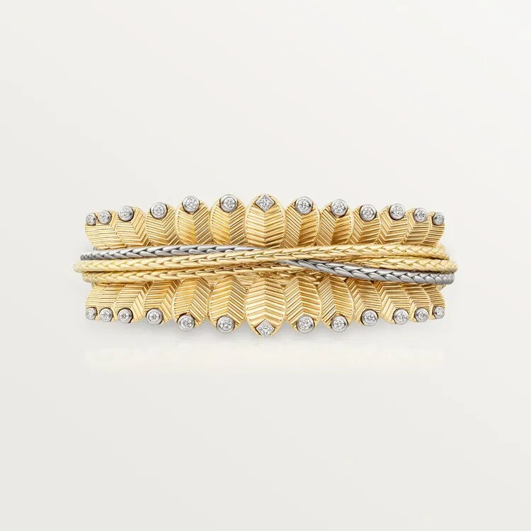 Grain De Cafe Bracelet Yellow Gold Vermeil Diamond Accent