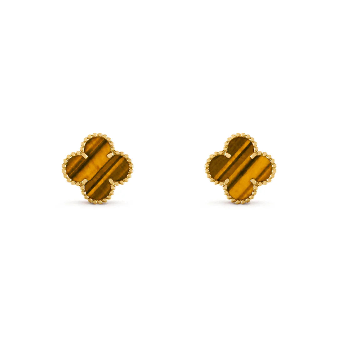Vintage Alhambra Earrings in Tiger’s Eye