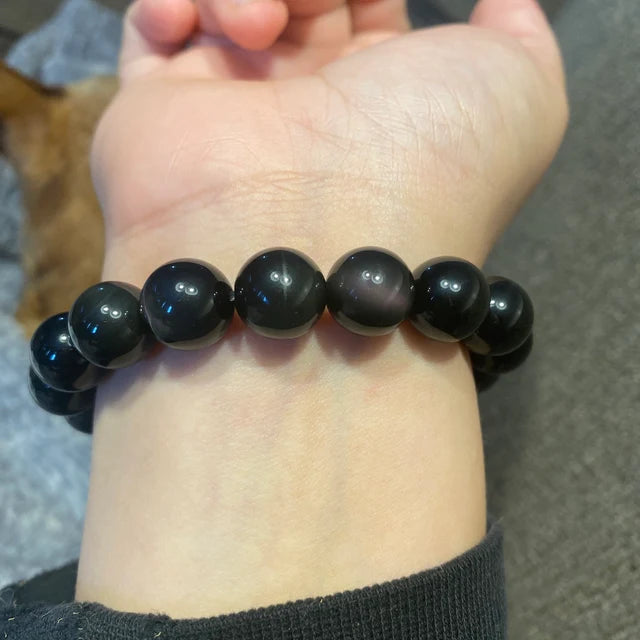 Natural Stone Black Obsidian Healing Bracelet