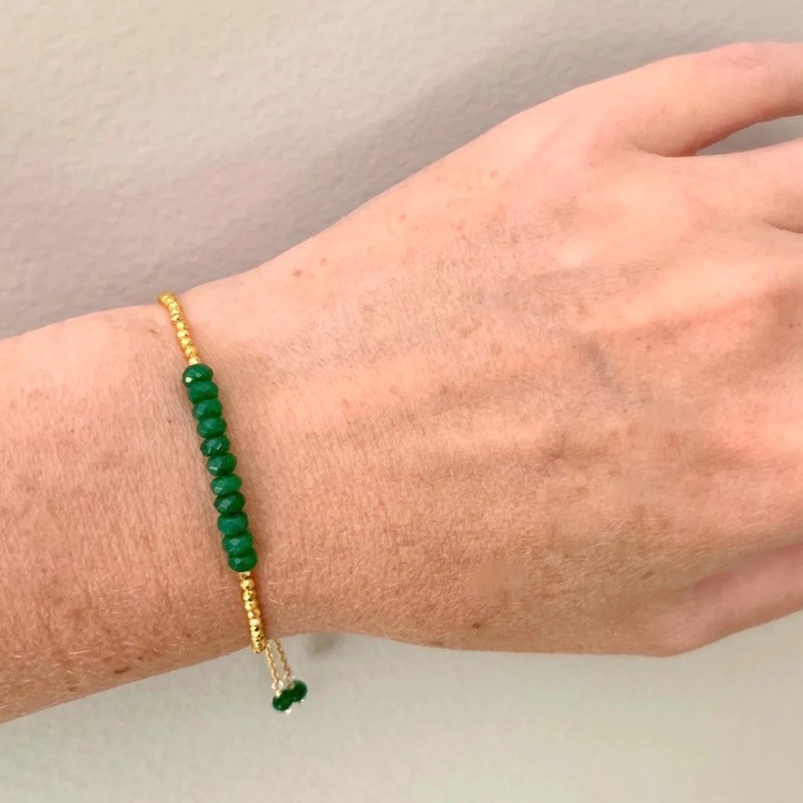 Dainty Green Jade Bracelet