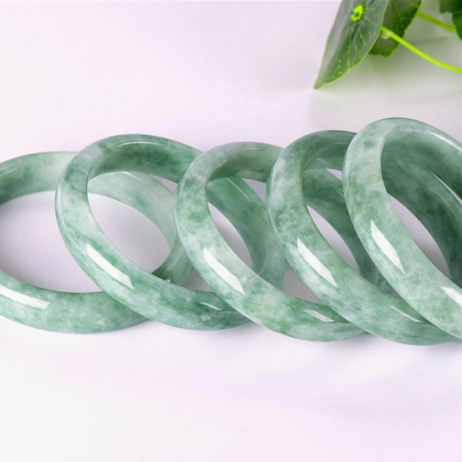 Natural Green Jade Stone Bangle Lady bracelet