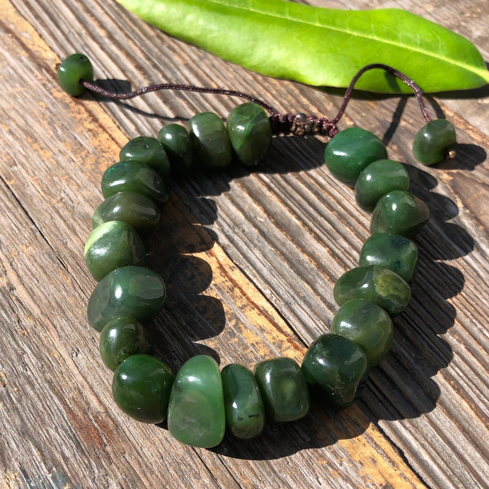 Canadian Nephrite Jade Power Bead Bracelet