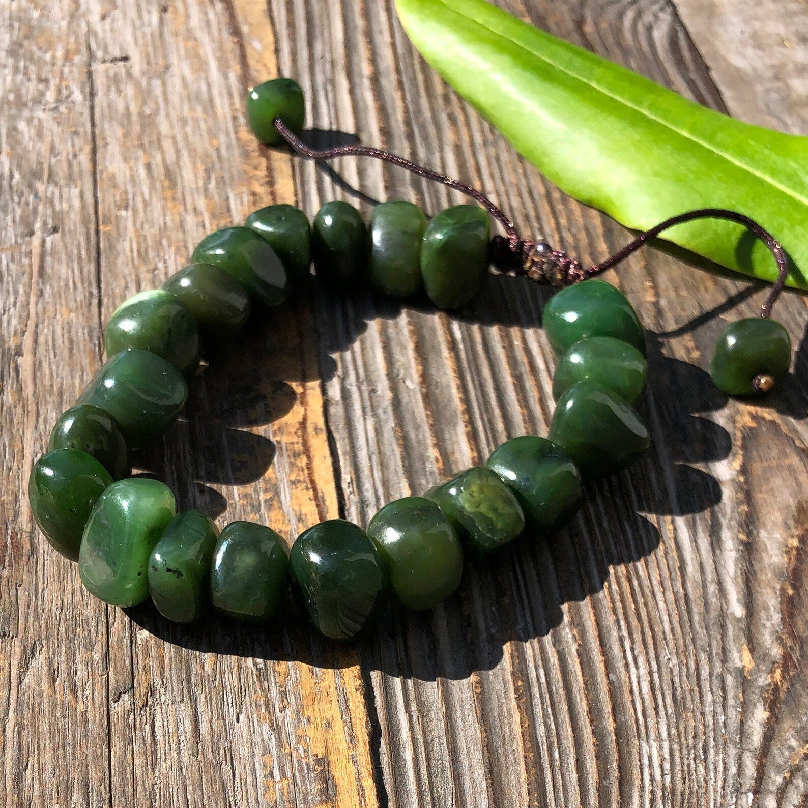 Canadian Nephrite Jade Power Bead Bracelet