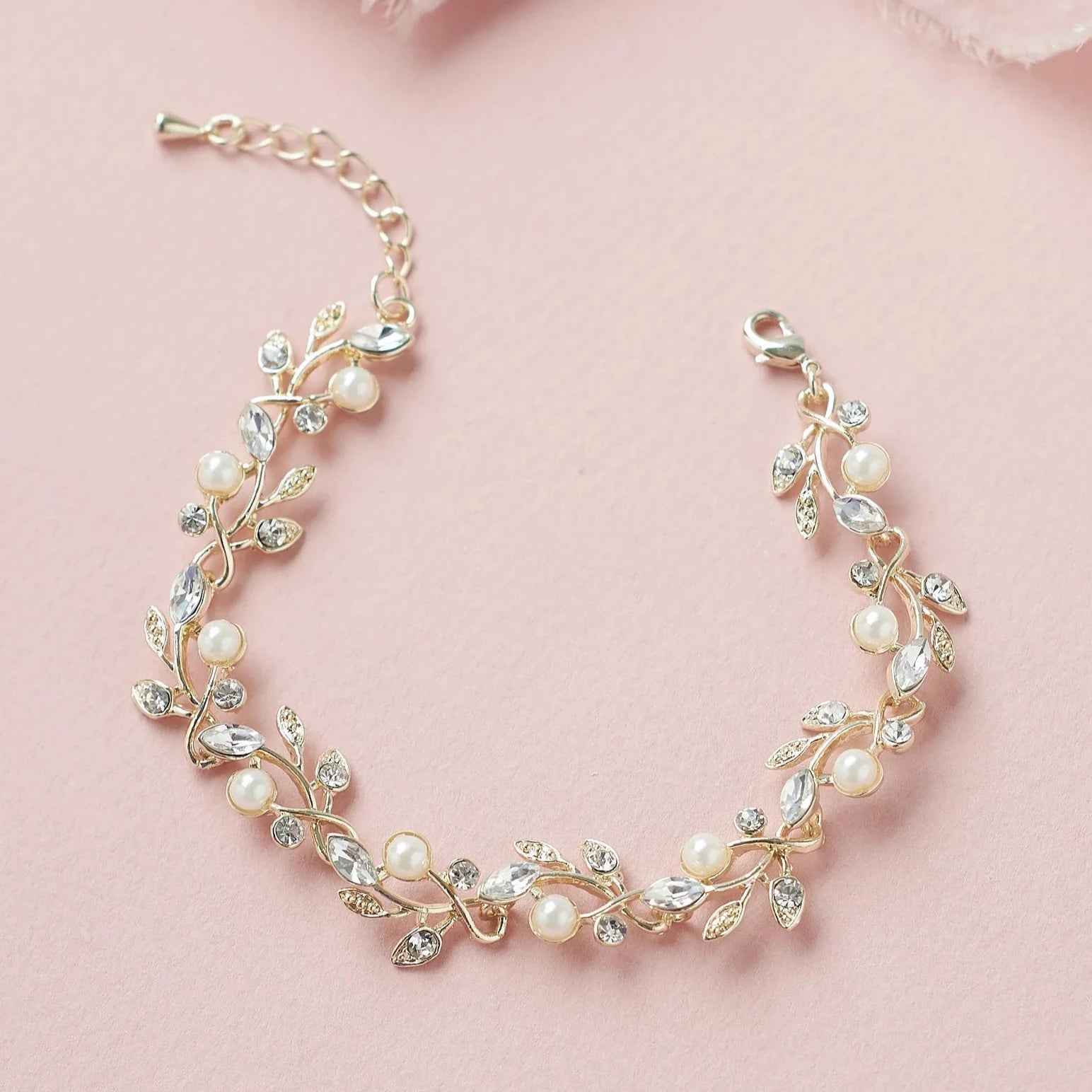 Pearl Crystal Bridal Wedding Bracelet