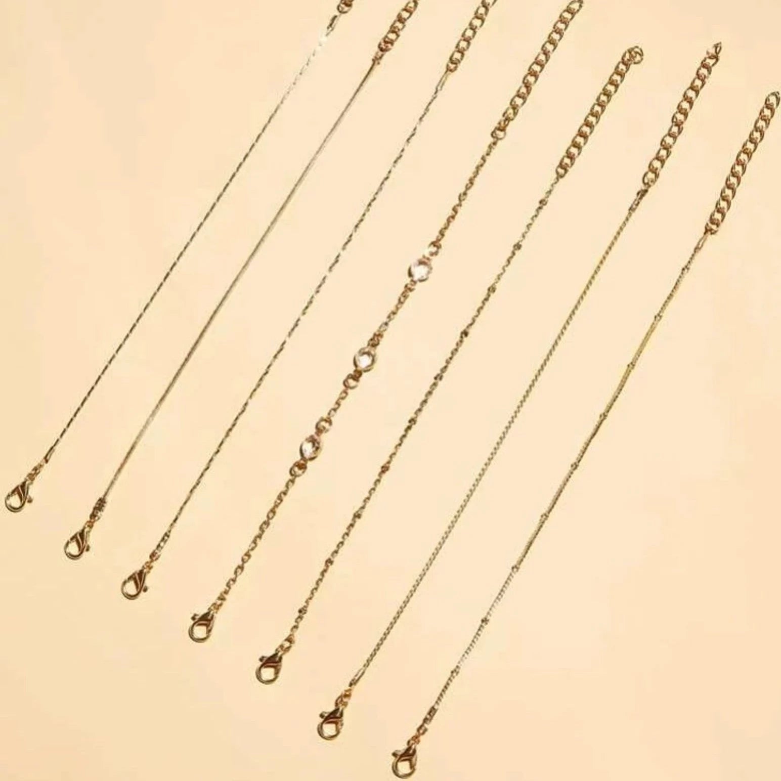 7 Piece Minimalist Rose Gold Bracelet Set