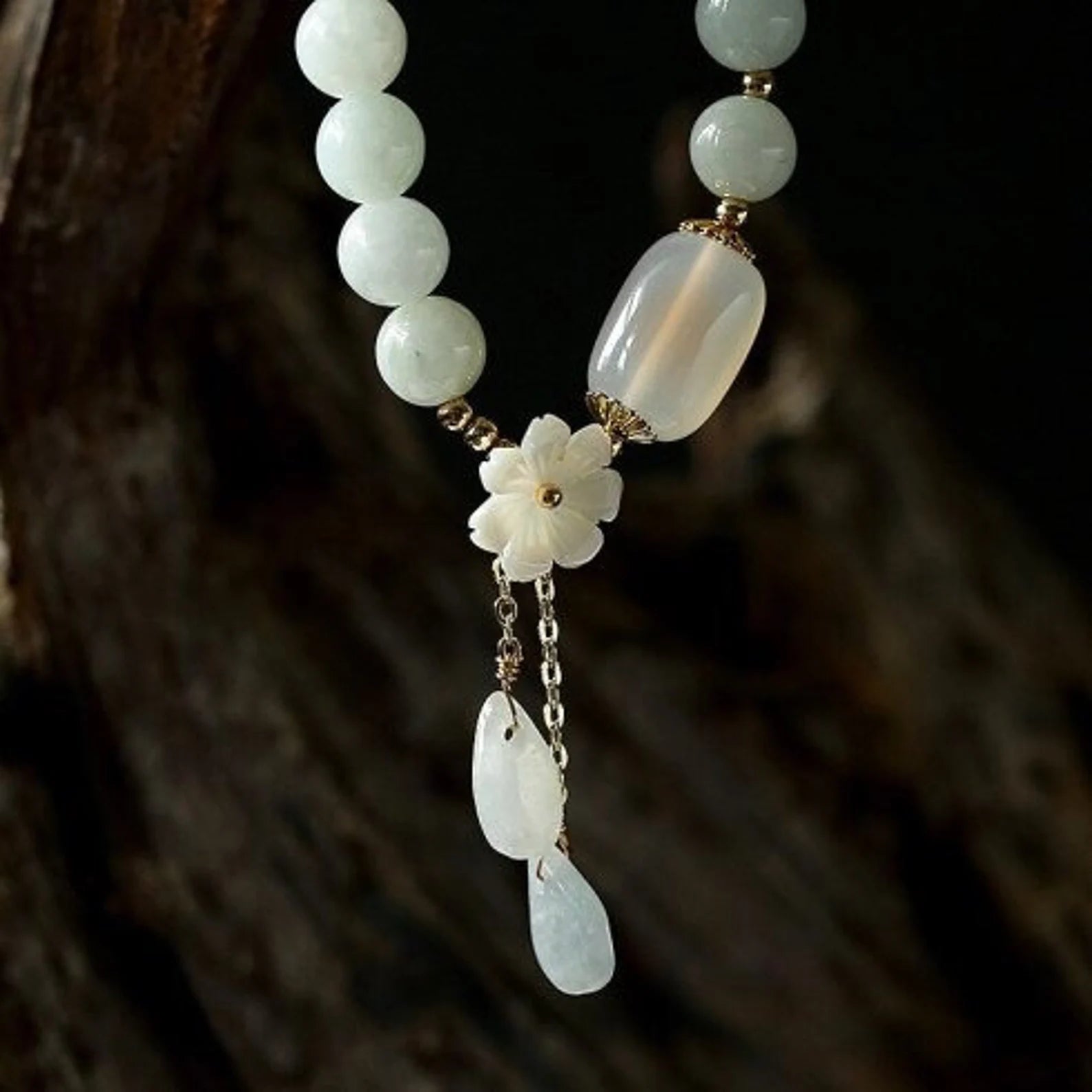 Unique White Jade Healing Stone Bracelet