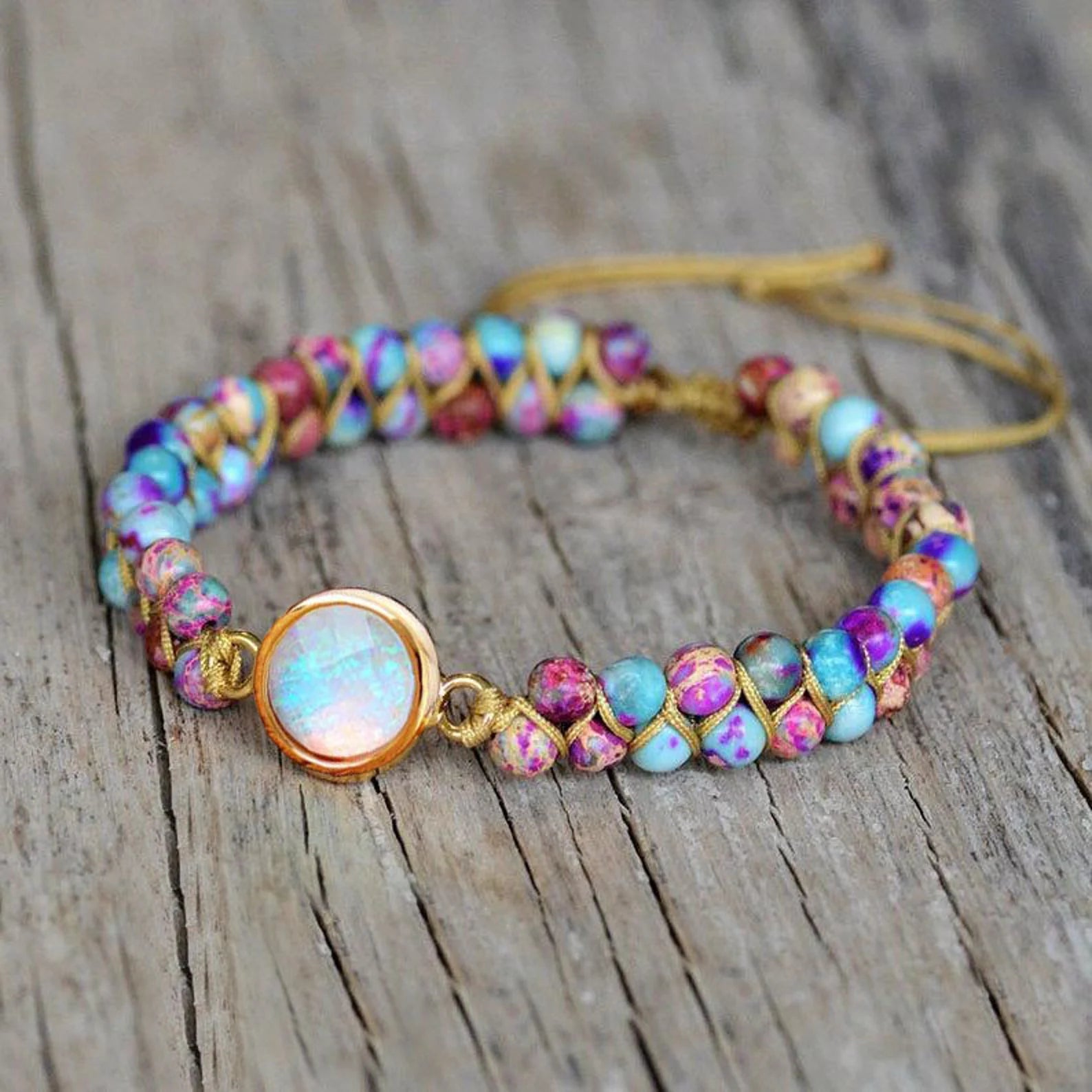 Opal Stone Healing Meditation Sediment Bracelet