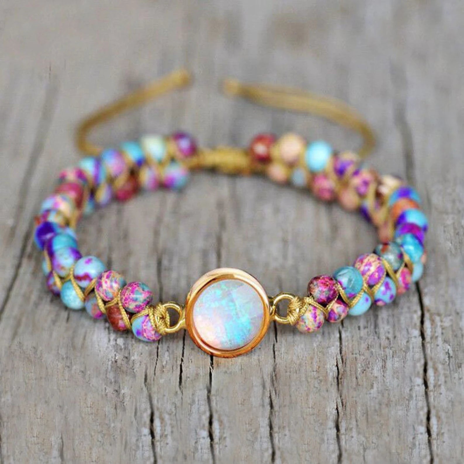 Opal Stone Healing Meditation Sediment Bracelet