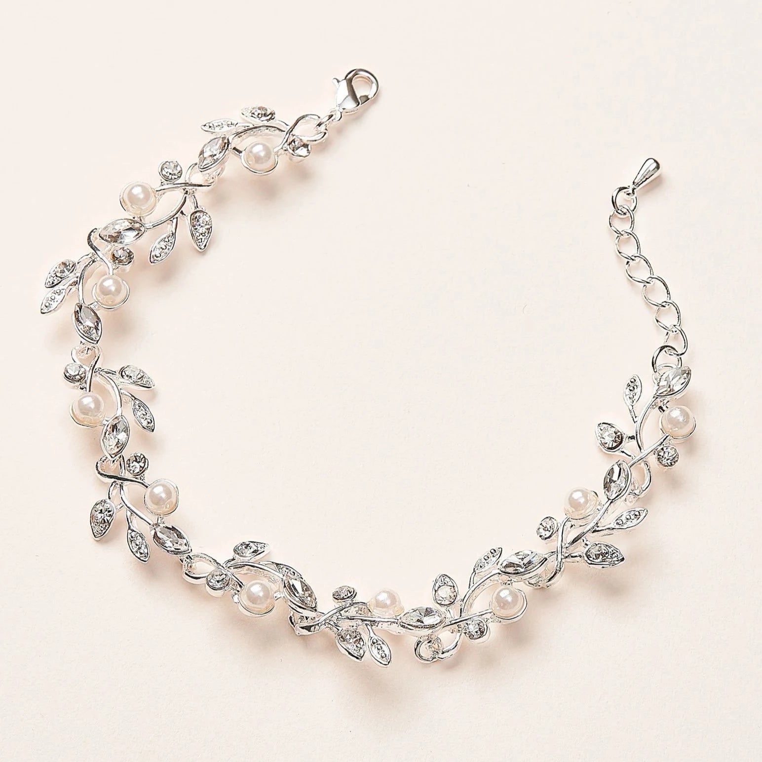 Pearl Crystal Bridal Wedding Bracelet