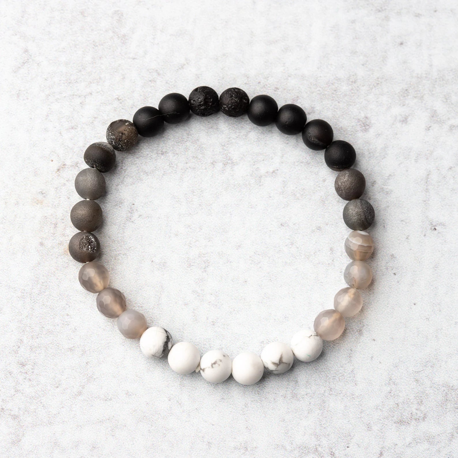 Moon Phase Beaded Stone Bracelet