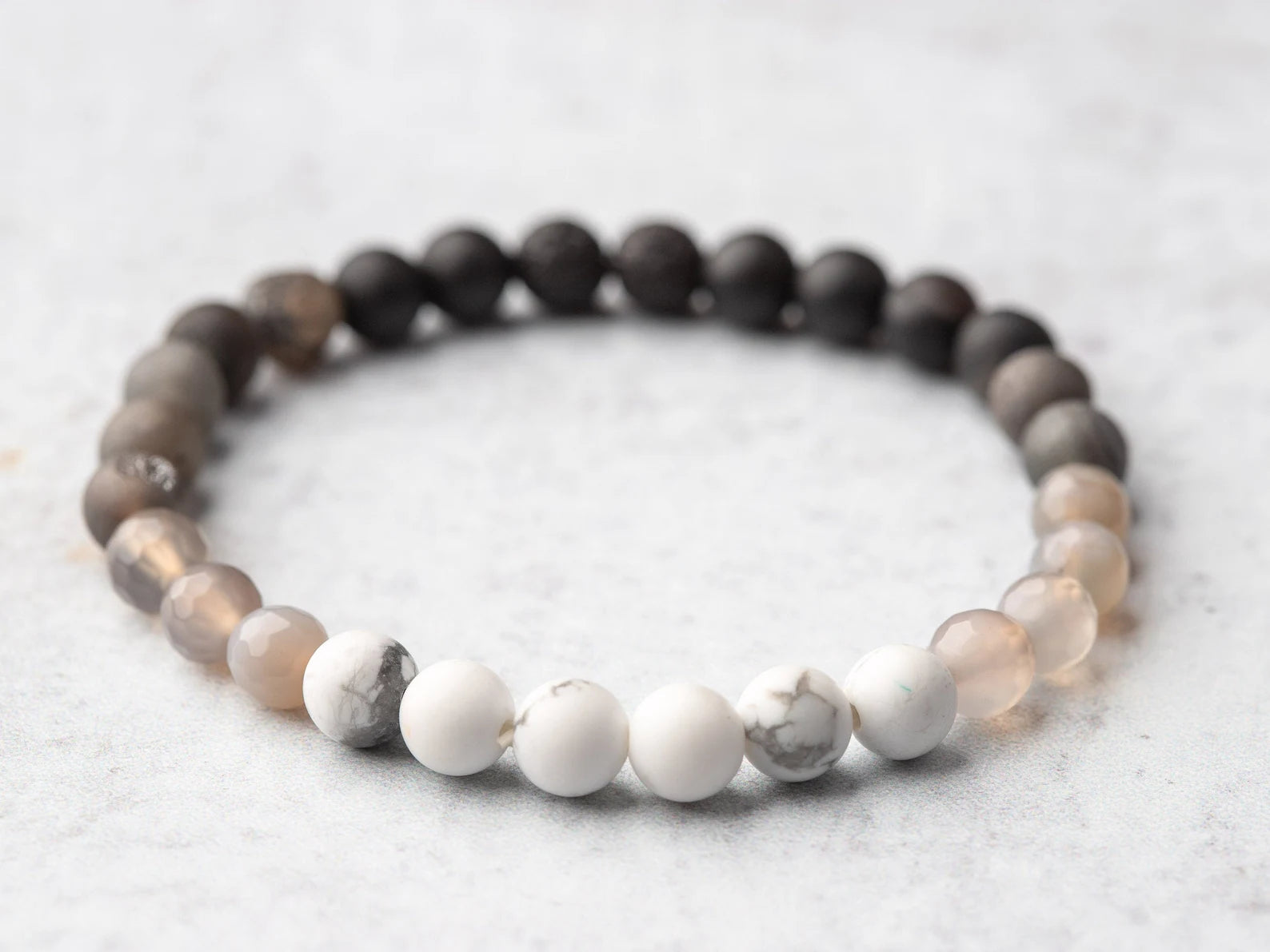 Moon Phase Beaded Stone Bracelet