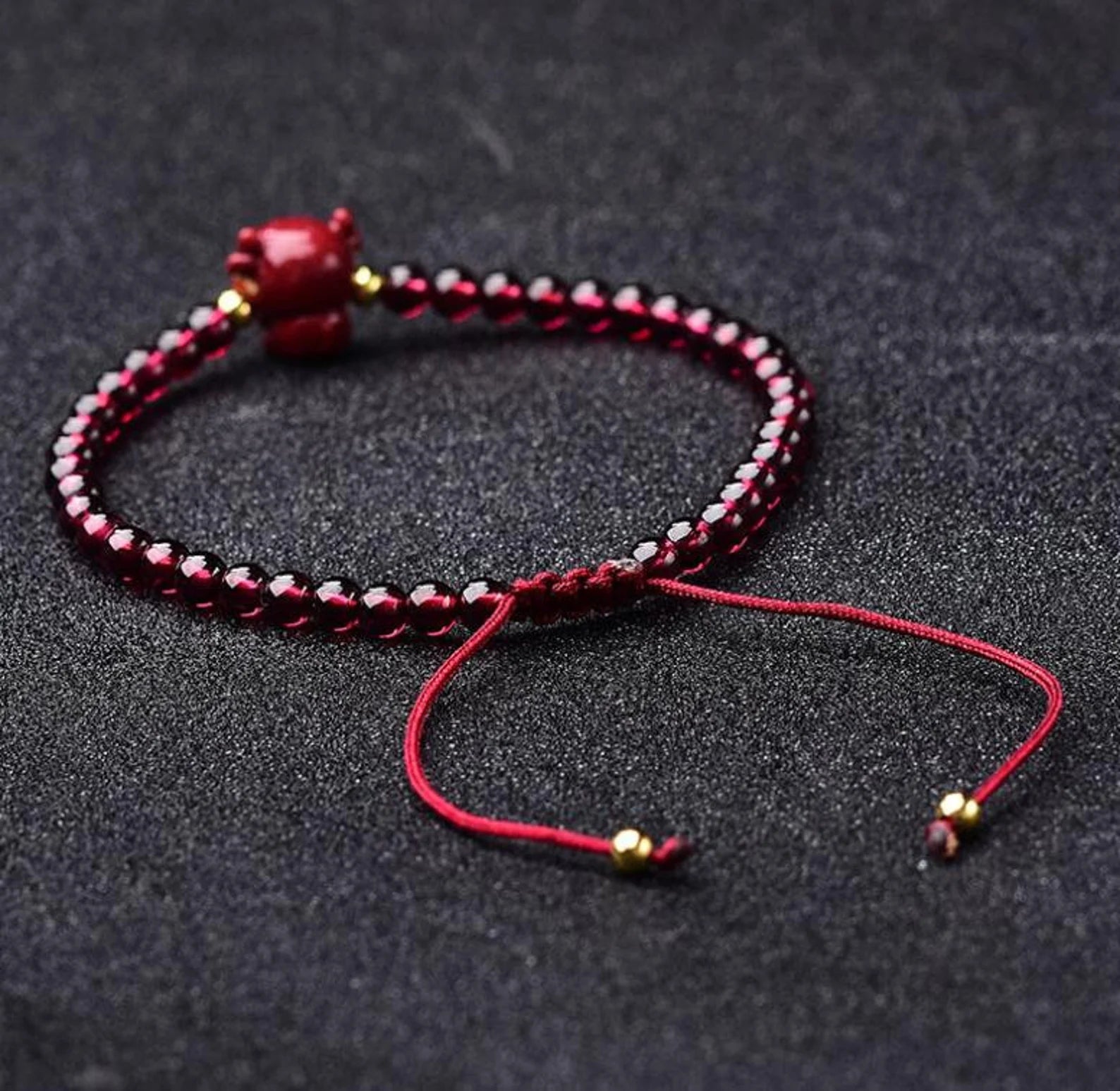 4mm Garnet Stone Pixiu Bracelet