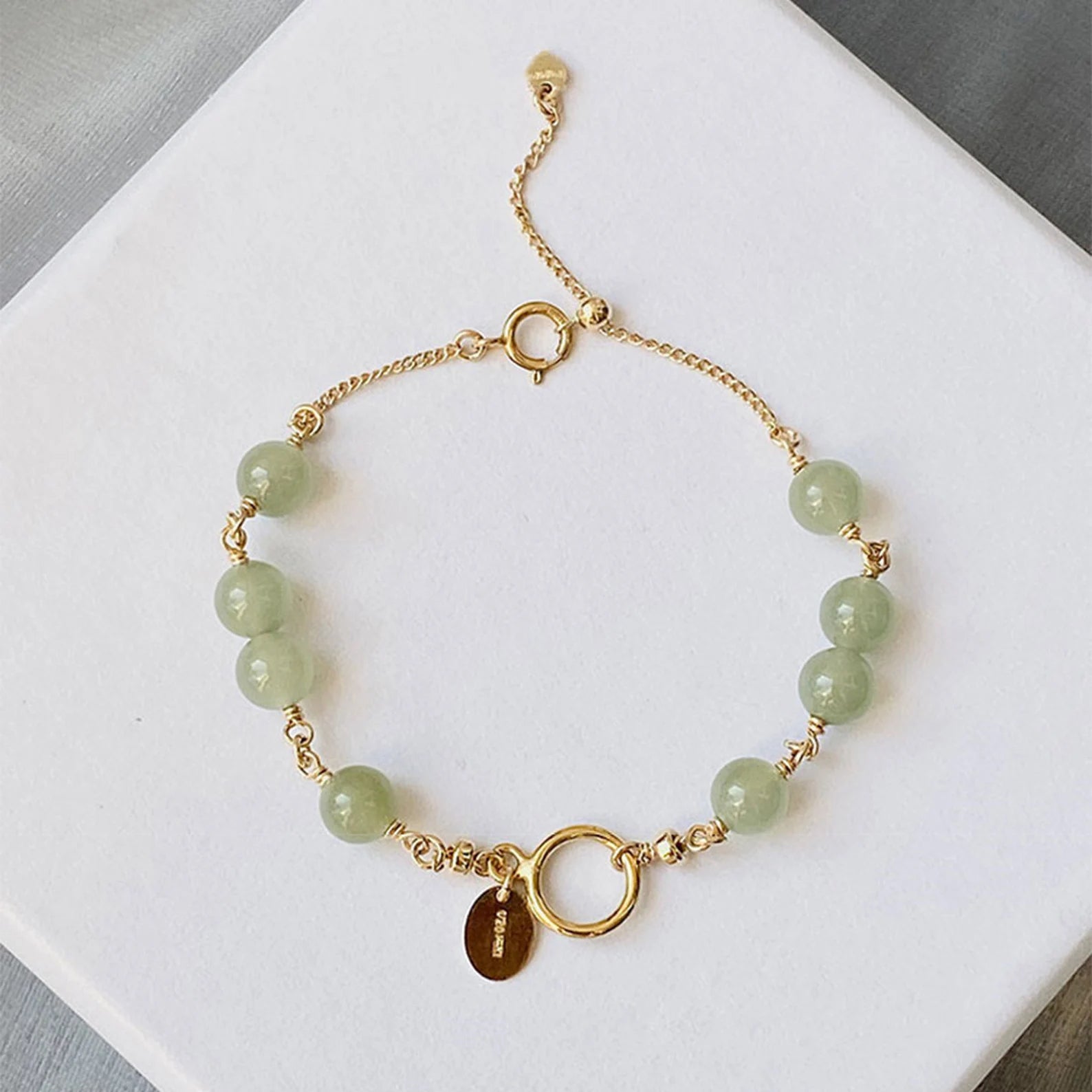 Natural Hetian Gold Single Circle Jade Bracelet
