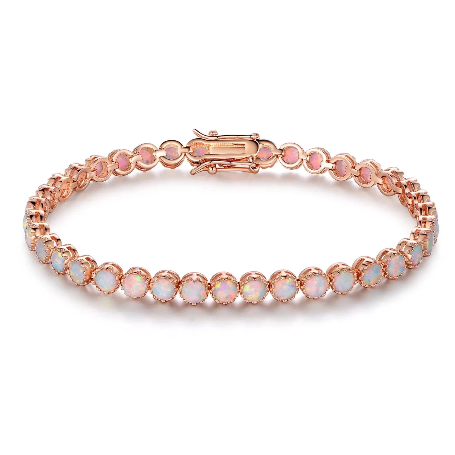 18K Gold Filled Opal Tennis Bracelet