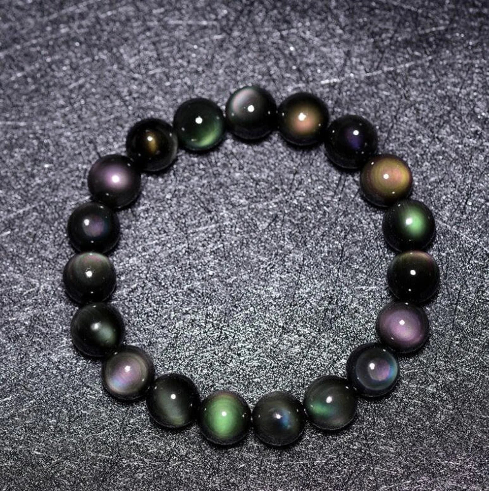 Natural Stone Black Obsidian Healing Bracelet