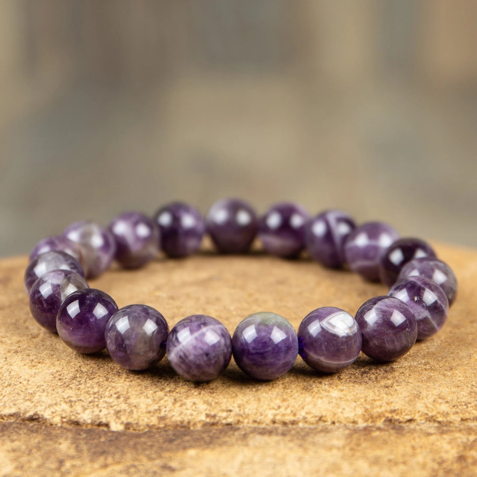 Natural Amethyst Purple Gemstone Healing Bracelet