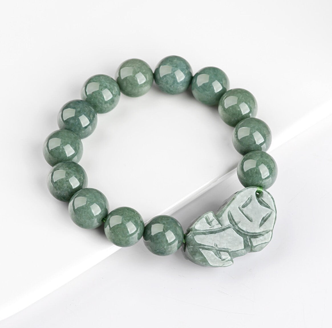 Natural Myanmar Jade Brave Troops Piyao Hand String