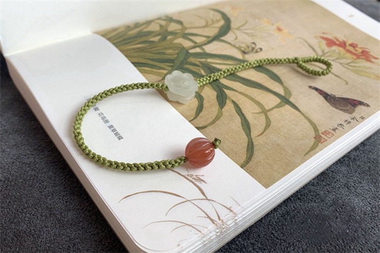 Jade Braided Bracelet with Pumpkin Charm