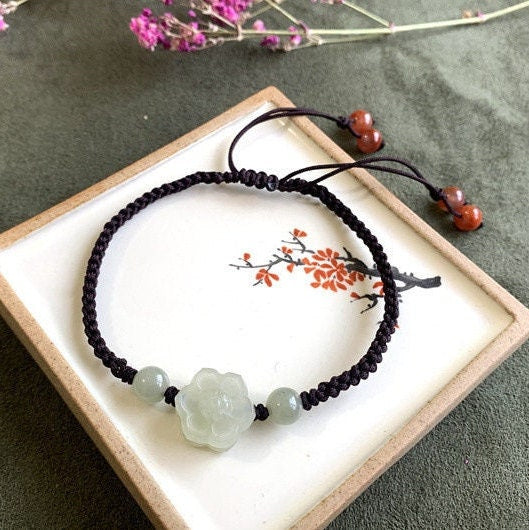 Jade Braided Bracelet with Pumpkin Charm