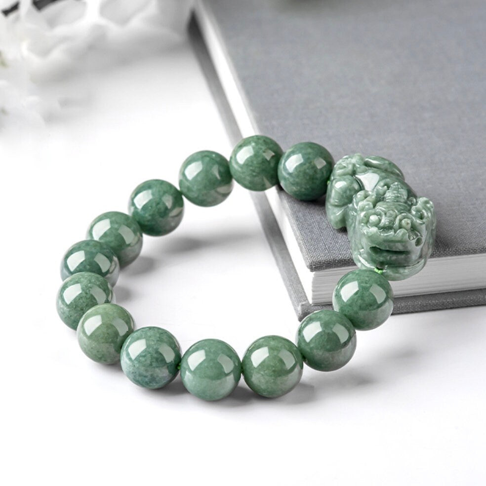 Natural Myanmar Jade Brave Troops Piyao Hand String