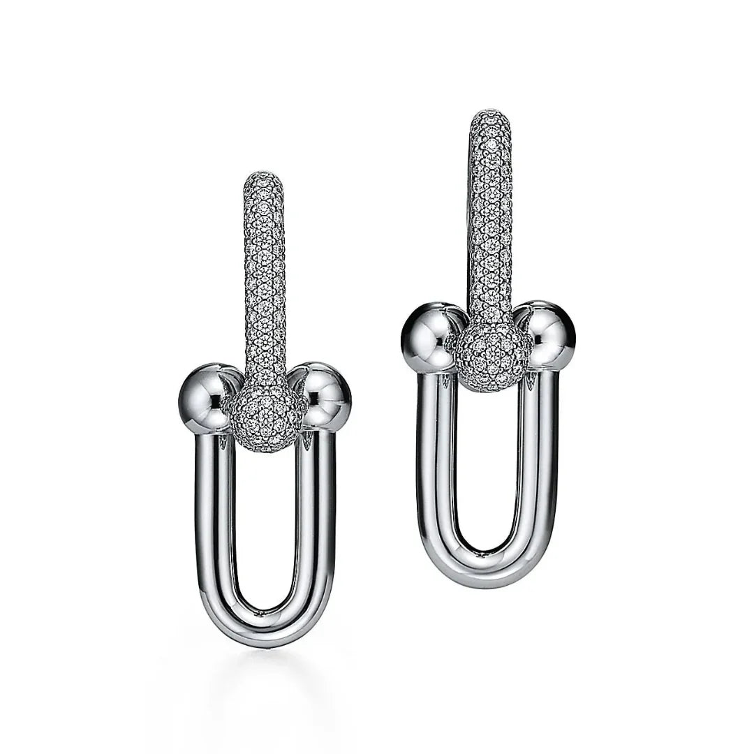 HardWear Medium Link Earrings with Pavé Diamonds