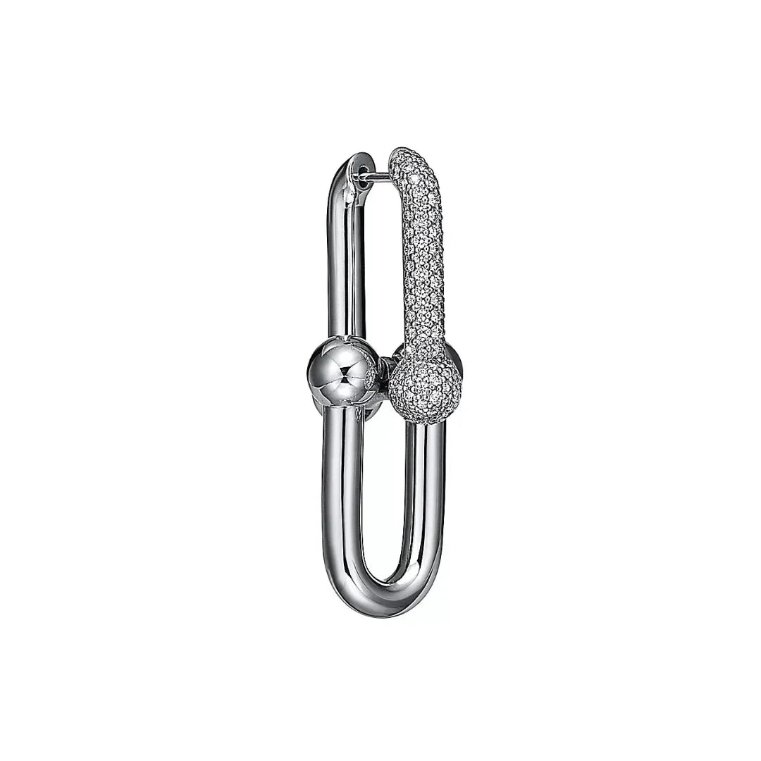 HardWear Medium Link Earrings with Pavé Diamonds