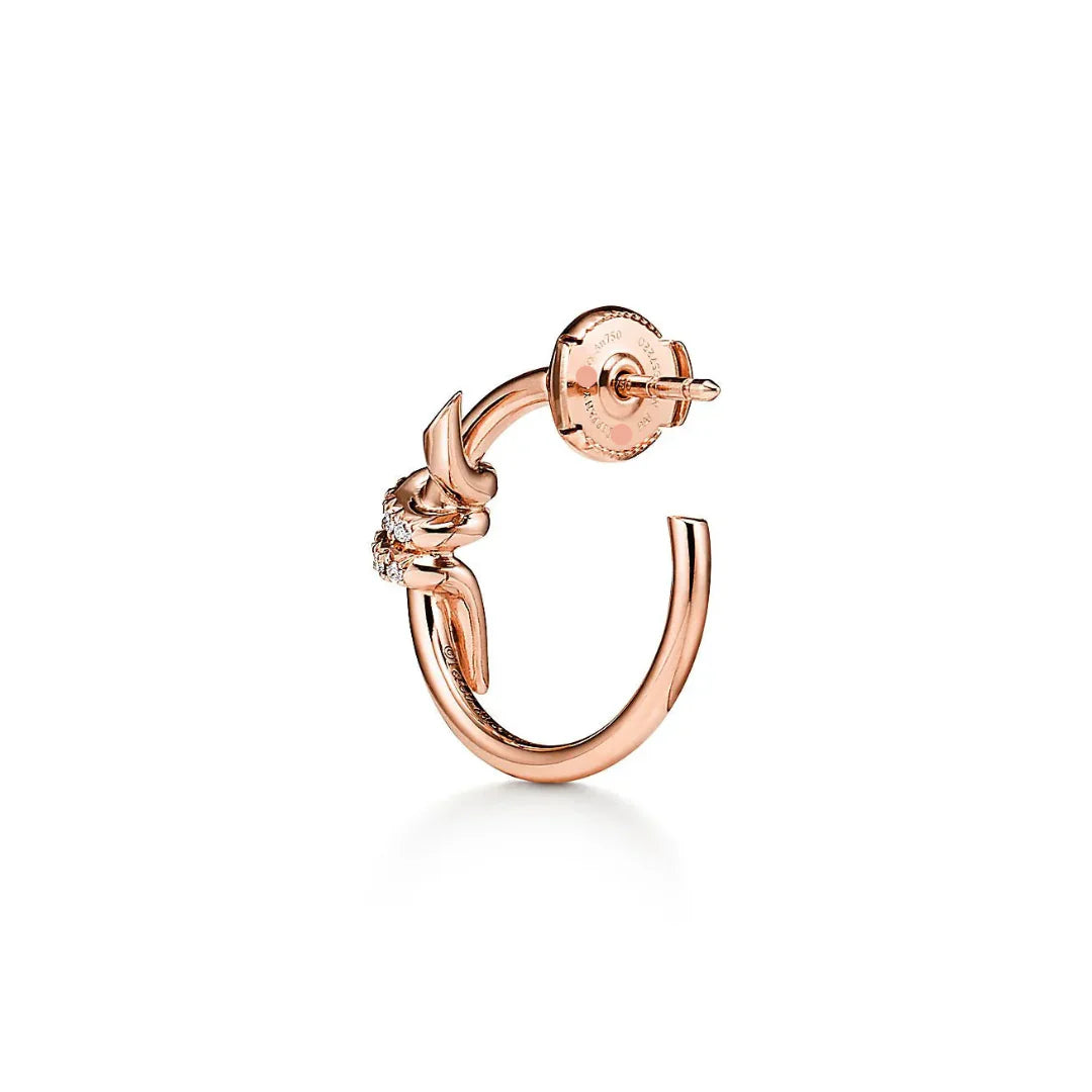 Knot Hoop Earrings in Rose Gold