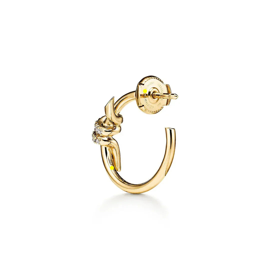 Knot Hoop Earrings in Yellow Gold