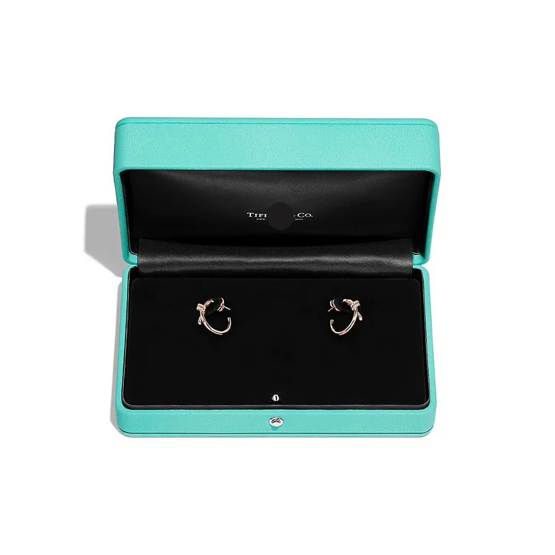 Knot Hoop Earrings in Rose Gold