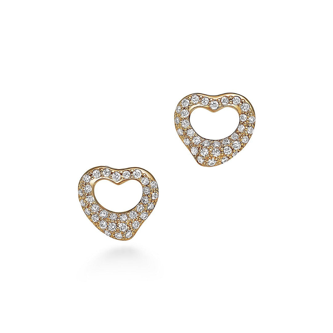 Elsa Peretti Open Heart Earrings in Yellow Gold