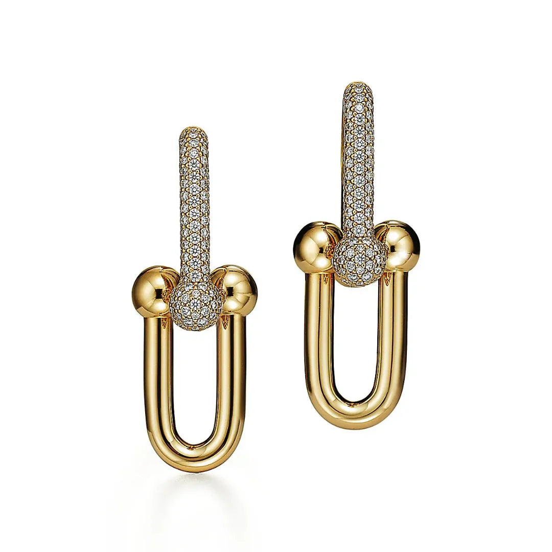 HardWear Medium Link Earrings with Pavé Diamonds