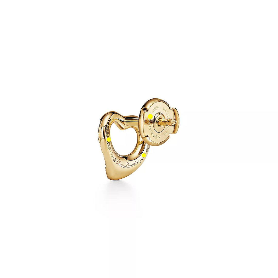 Elsa Peretti Open Heart Earrings in Yellow Gold