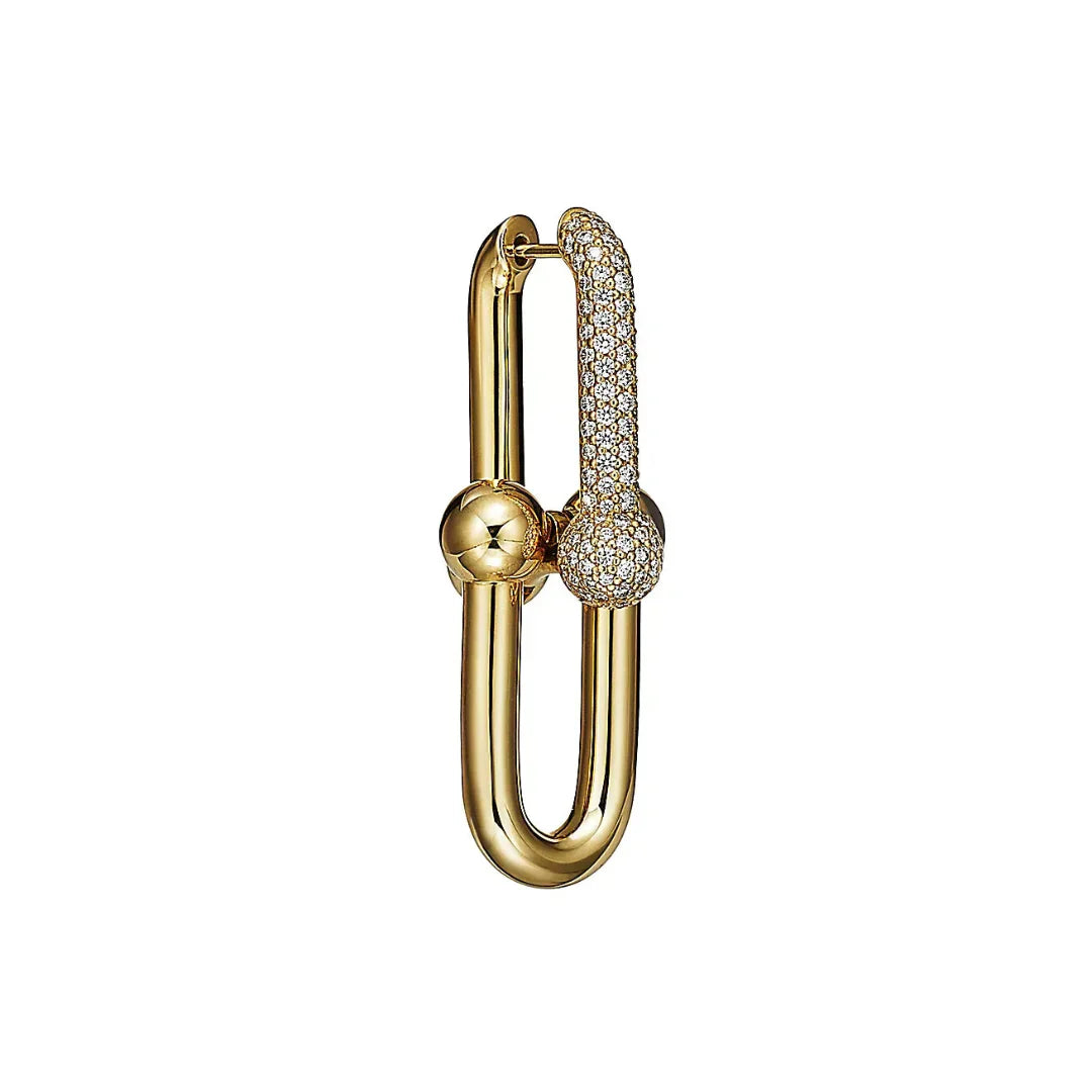 HardWear Medium Link Earrings with Pavé Diamonds