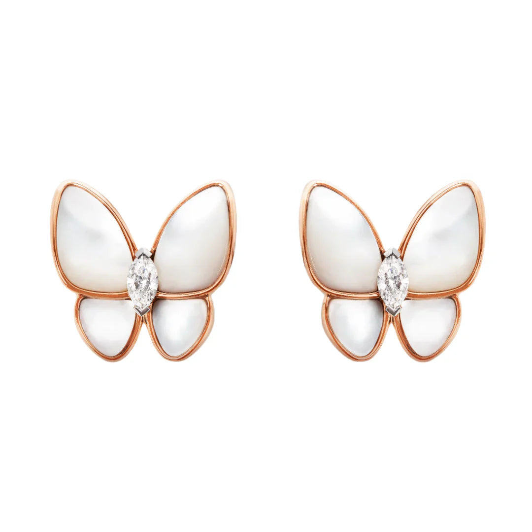 Two Butterfly Mother of Pearl Earrings