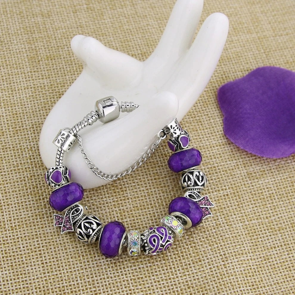 Filigree Crystal Pav'e Awareness Bracelet