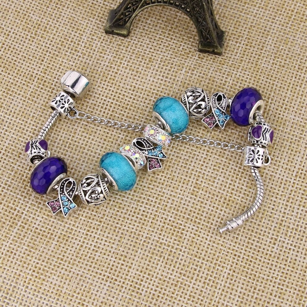 Filigree Crystal Pav'e Awareness Bracelet