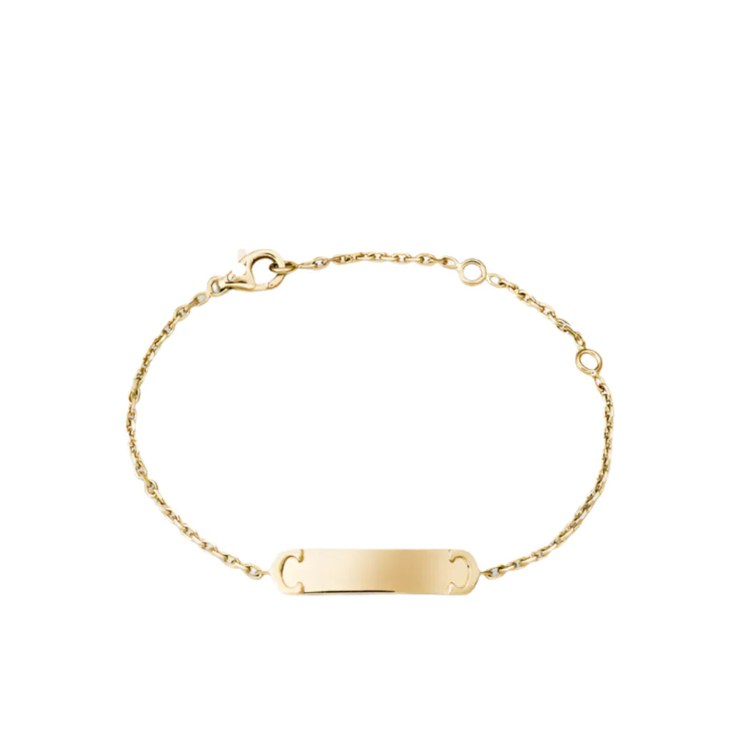 Logo Chain Bracelet Yellow Gold Vermeil Minimalist ID Design