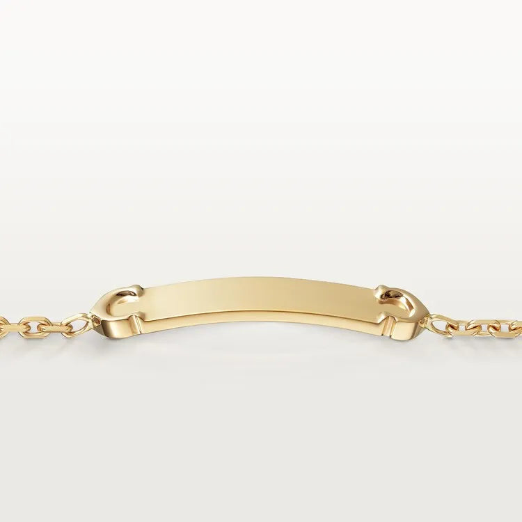 Logo Chain Bracelet Yellow Gold Vermeil Minimalist ID Design