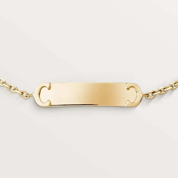 Logo Chain Bracelet Yellow Gold Vermeil Minimalist ID Design